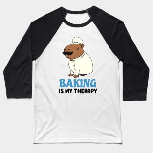 Baking is my therapy Capybara Chef Baseball T-Shirt